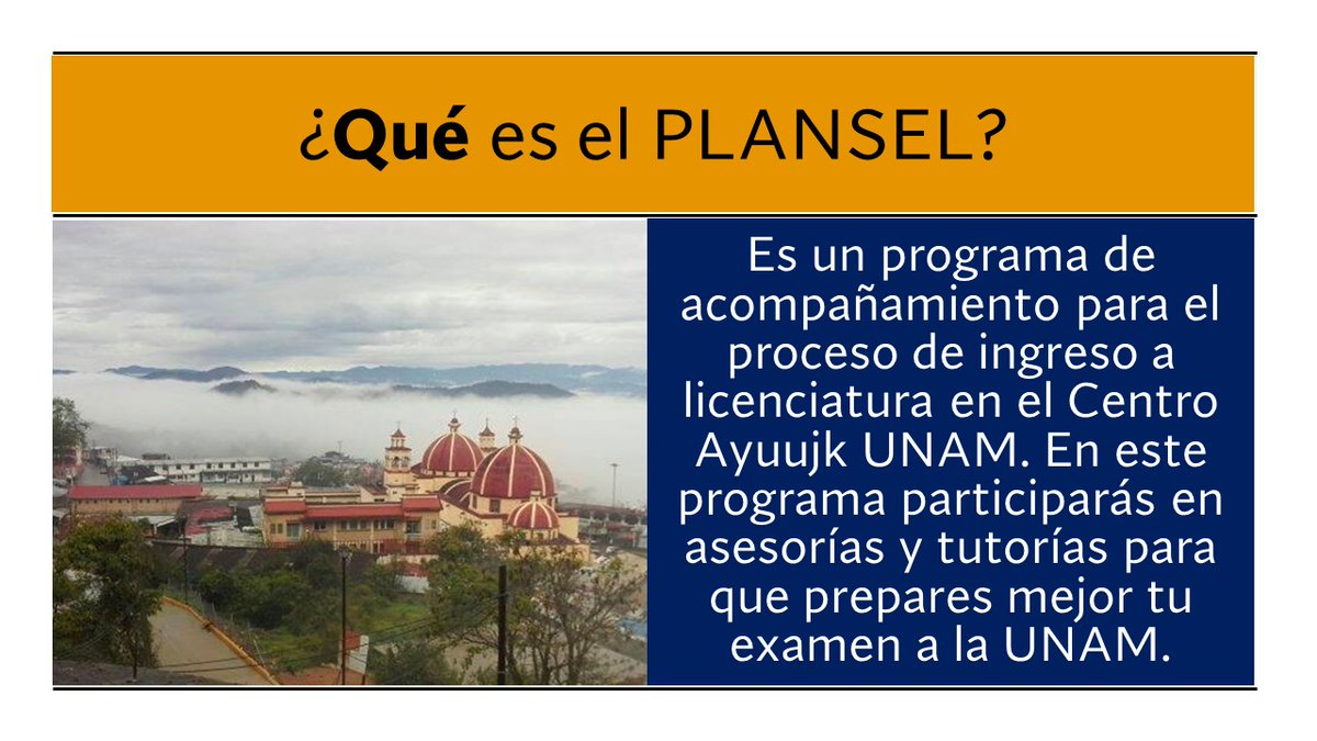 CentroAyuujkUN1's tweet image. PLANSEL es un programa de asesorías y tutorías que ofrece el Centro #Ayuujk UNAM. Es gratuito y si te interesa estudiar 👩‍🎓🧑‍🎓 en la Región #Mixe, #Oaxaca llena tu solicitud: forms.gle/xwkbPBp3qYVAE4…