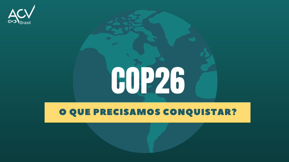 Fique por dentro dos quatro objetivos a serem conquistados na COP26: acvbrasil.com.br/artigo/cop26
#COP26 #ClimateChange #AquecimentoGlobal #MudançasClimáticas