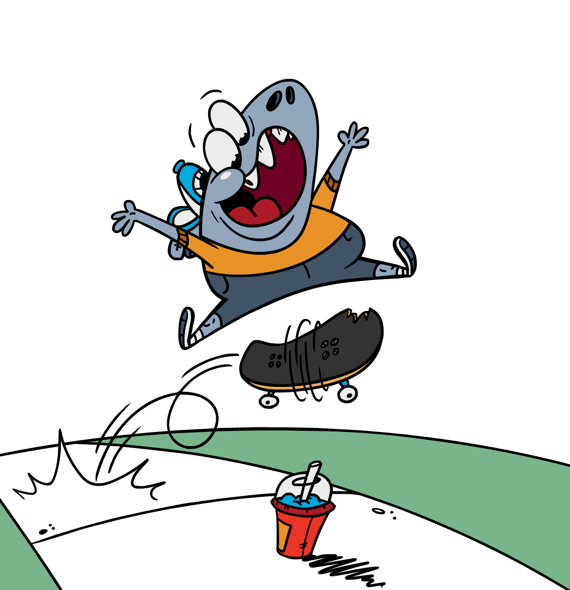 Sharkus Sharkington the 5th taking his valiant steed out for a rip!🛹