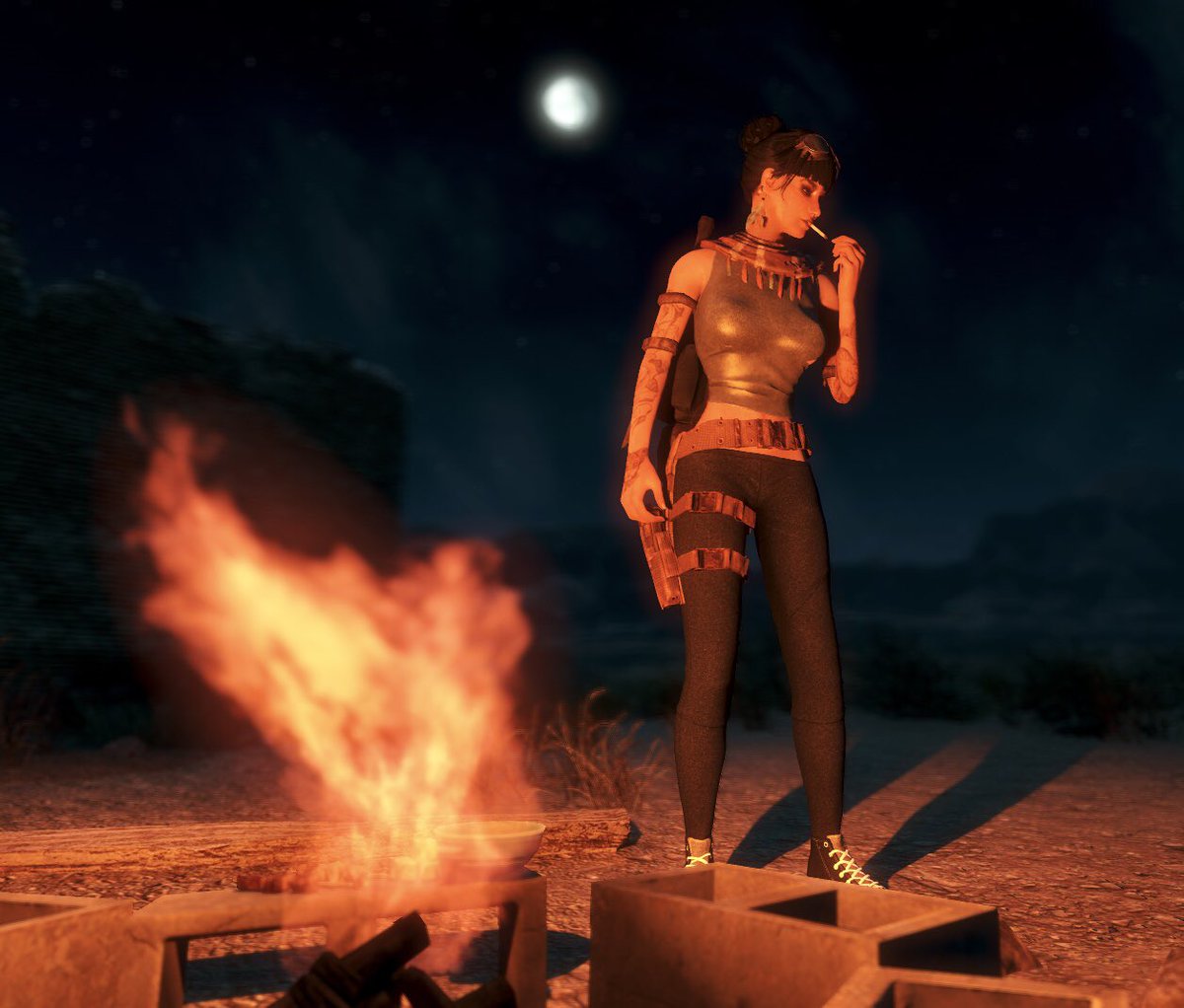poci82's tweet photo. Another sunrise in nevada! #fallout4 #FalloutNewVegas #ProjectMojave #fallout #PhotoMode https://t.co/OMEovNplsj