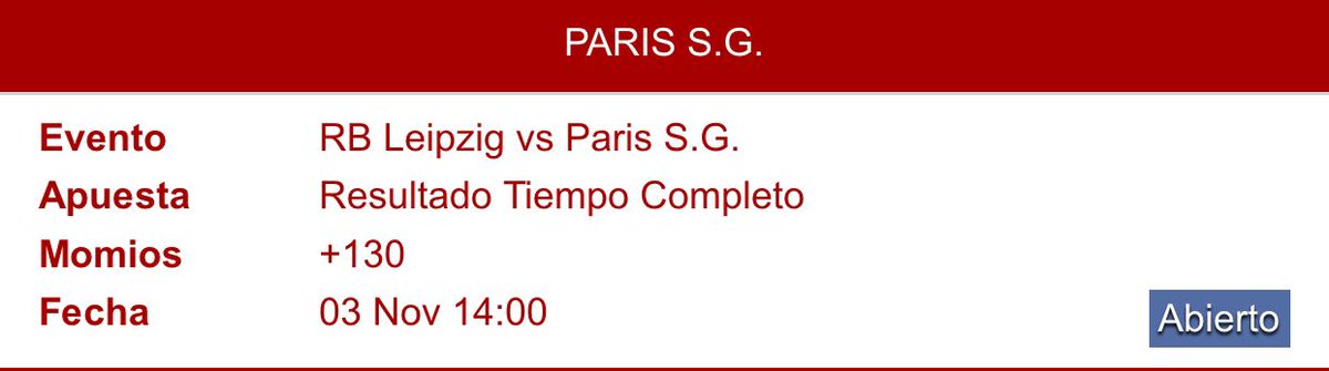 AjolotePicks's tweet photo. Para nuestro segundo #pick del día seguimos en las noches mágicas de #ChampionsLeague

⚽️🇪🇺 #UCL
🎯 #PSG ML 
📈 +130
🏦 7%

#RBLPSG #Soccer #Picks #Parlay #FreePick #FreePicks #Apuestas #ApuestasDeportivas #Bet #Bets #AjolotePicks https://t.co/RUtau0ayJp