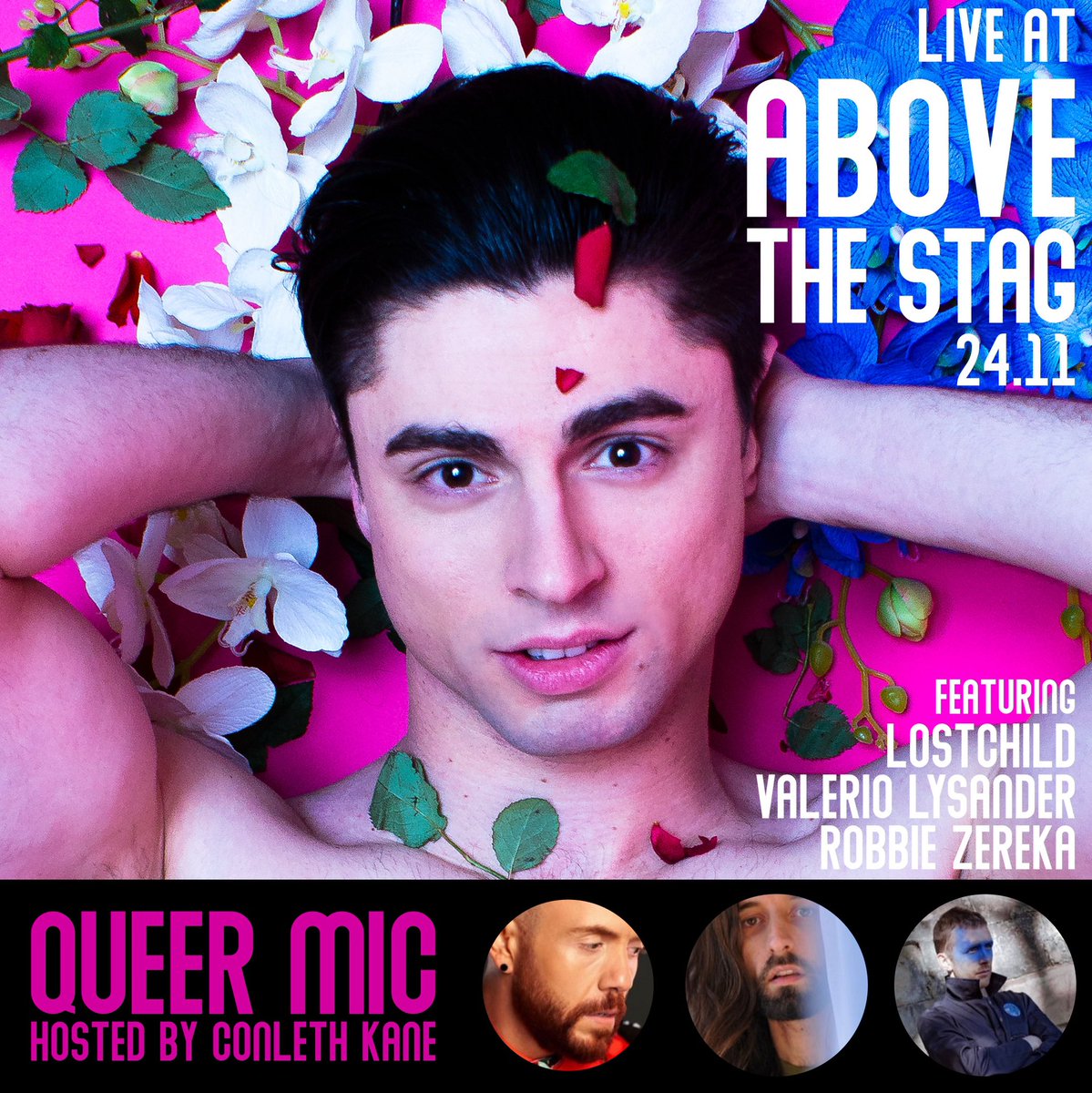 SEE ME LIVE AGAIN! November 24 at <a href="/abovethestag/">Above The Stag</a> 🦌🌈

As part of <a href="/ConlethKane/">Conleth Kane</a>’s Queer Mic evening, I will be sharing the stage with the gorgeous and talented @valeriolys, <a href="/robbiezereka/">Robbie Zereka</a> and the host: Conleth Kane himself.

LIMITED TICKETS AVAILABLE @ abovethestag.org.uk/cabaret-lounge…