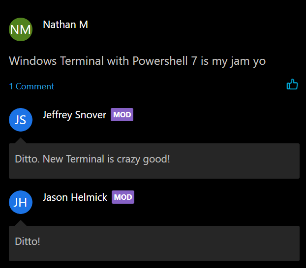 NateITAdmin's tweet image. OMG @jsnover and @theJasonHelmick  responded to me.:) Loving the session as always. #powershell