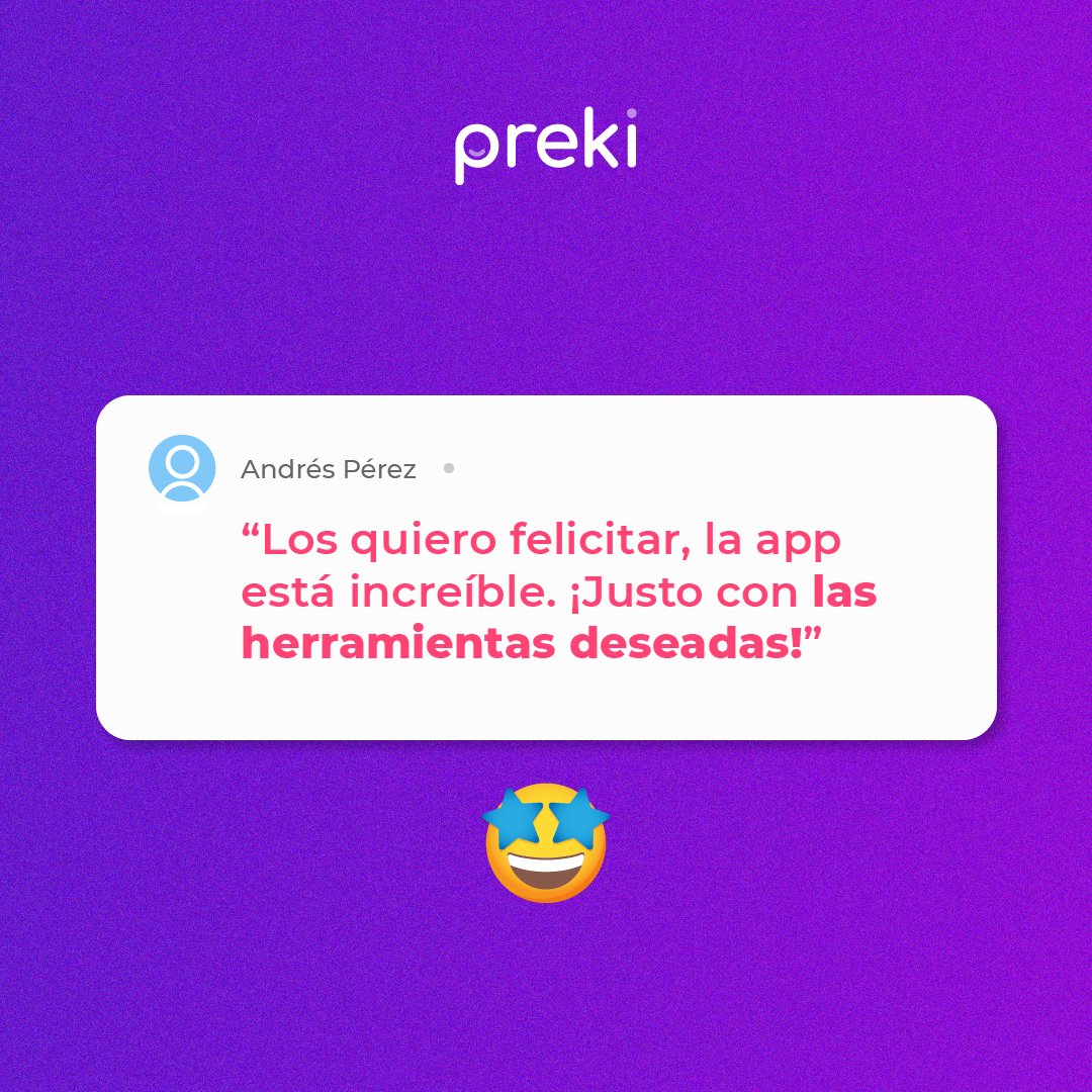 GoPreki's tweet photo. ¡Feliz semana amigos emprendedores y dueños de negocio en Latinoamérica! 💯
Iniciamos Noviembre con un comentario que nos deja uno de nuestros clientes en la Google Play Store.
No olvides descargar tu Tienda Online GRATIS. 🔝
#Preki #PrekiExperto #EcommerceParaTodos https://t.co/yRicR7Izig