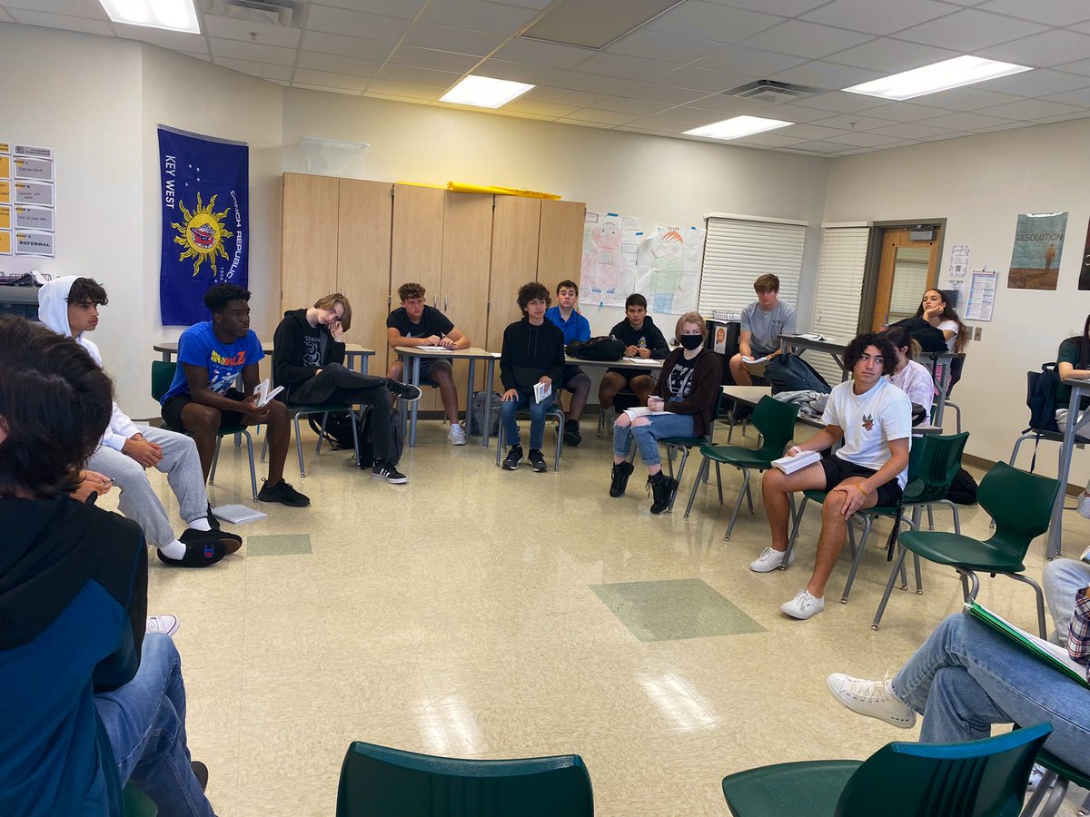 MsFletchEnglish's tweet photo. AP Lang tackled “Just Mercy” today through Socratic Seminars! They handled the powerful text with maturity and fantastic insight. @TheCoyoteWay https://t.co/XuXpyLvjWO