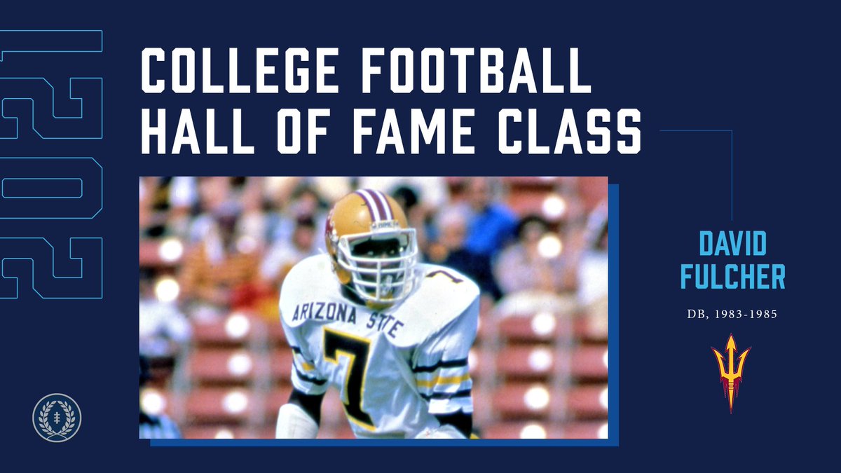 NFFNetwork's tweet photo. 2021 @cfbhall electee David Fulcher (@FoRock33) set for NFF Hall of Fame On-Campus Salute, Presented by @Fidelity, this weekend: 

📅 Saturday, Nov. 6
🏈 @ASUFootball vs. USC
⏰📺 7:30 p.m. MST, ESPN

🔗https://t.co/ZqnC7tIGzR https://t.co/EVuNnsqCjb