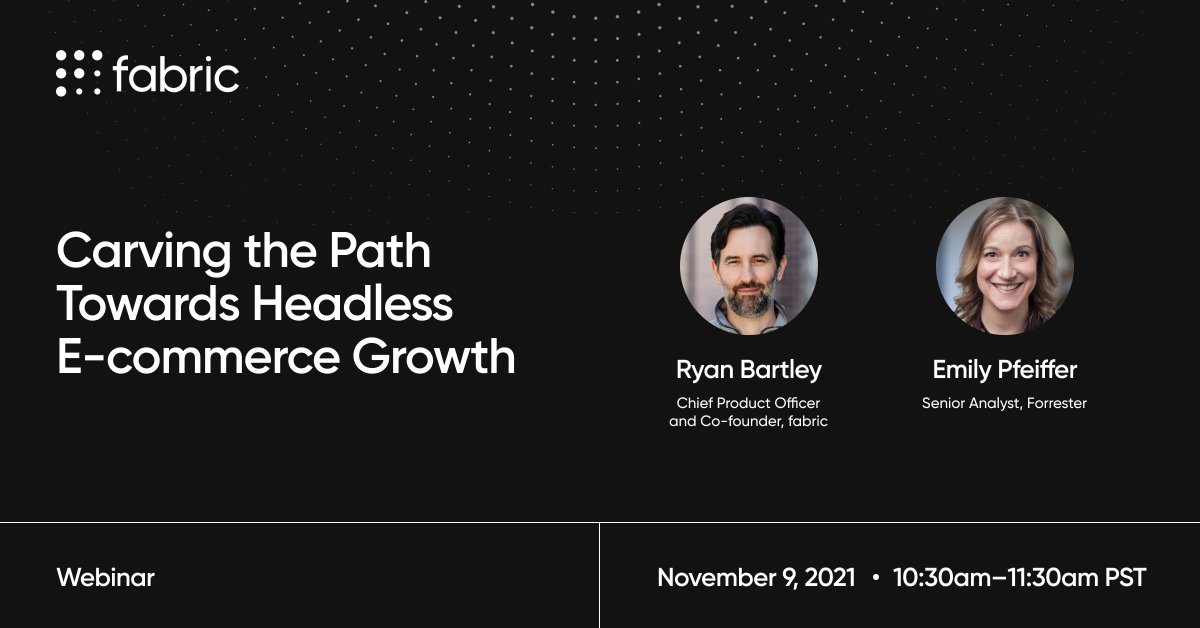 rybartley's tweet photo. I'm looking forward to Nov 9th!

Join guest speaker @espfeiffer and I for our #livewebinar where we discuss why brand &amp; tech leaders are prioritizing open Commerce Architecture &amp; Tools for 2022. 

Register: https://t.co/uIgvmSaQlF

#futureofcommerce https://t.co/2jYjpsShcm