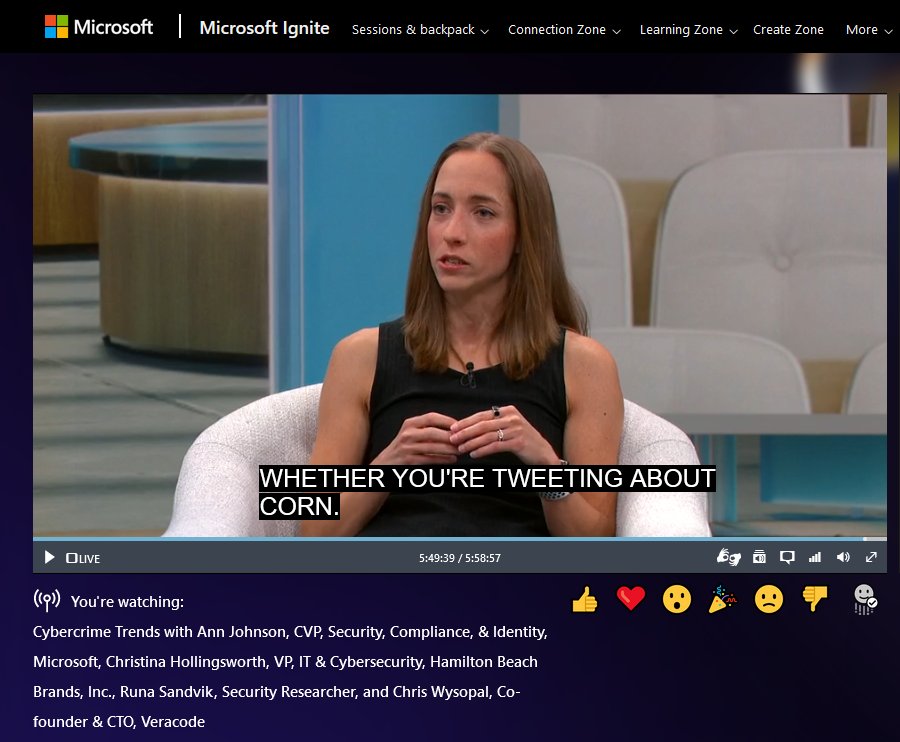 hmhackmaster's tweet image. "Whether you're tweeting about corn...whether you're dealing with nation state actors, I think it really comes down to foundational best practice"
Did @runasand just reference @SwiftOnSecurity during #Ignite2021 ? 🤣