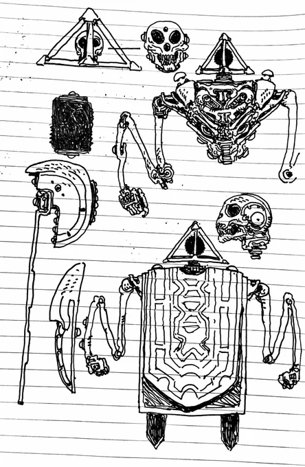 Doodling ferro-knights instead of taking notes 