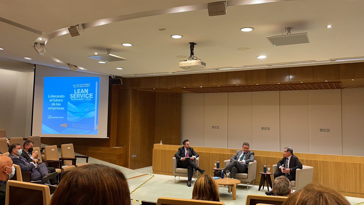 JNGascon's tweet photo. Muy interesante la presentación en @iesebschool del libro #leanservice liderando el futuro autores Guillermo Pérez Morales y José Luis Morato Gómez y experiencias como la @PHortiguela @AMETIC_es https://t.co/ykx5O4KJyj