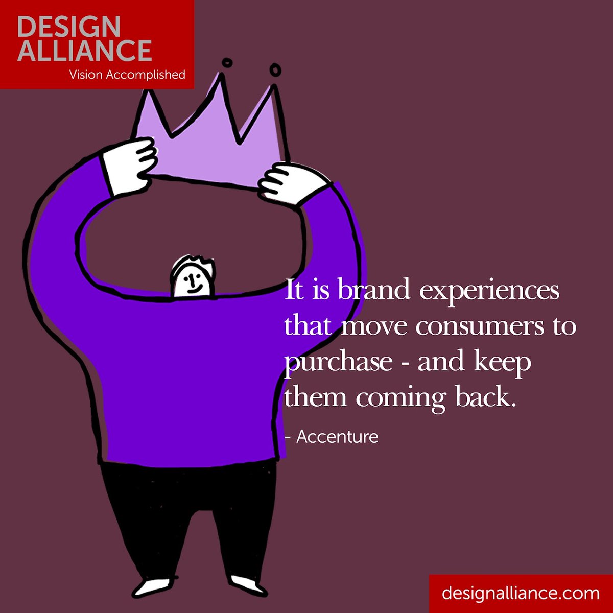 DesignAlliance_'s tweet photo. “It is brand experiences that move consumers to purchase - and keep them coming back.” - Accenture    

#brand #strategy #experiencedesign #business #innovation #leadership #entrepreneurs #mobile #startups #ecommerce #marketing https://t.co/9CrXwNhICZ