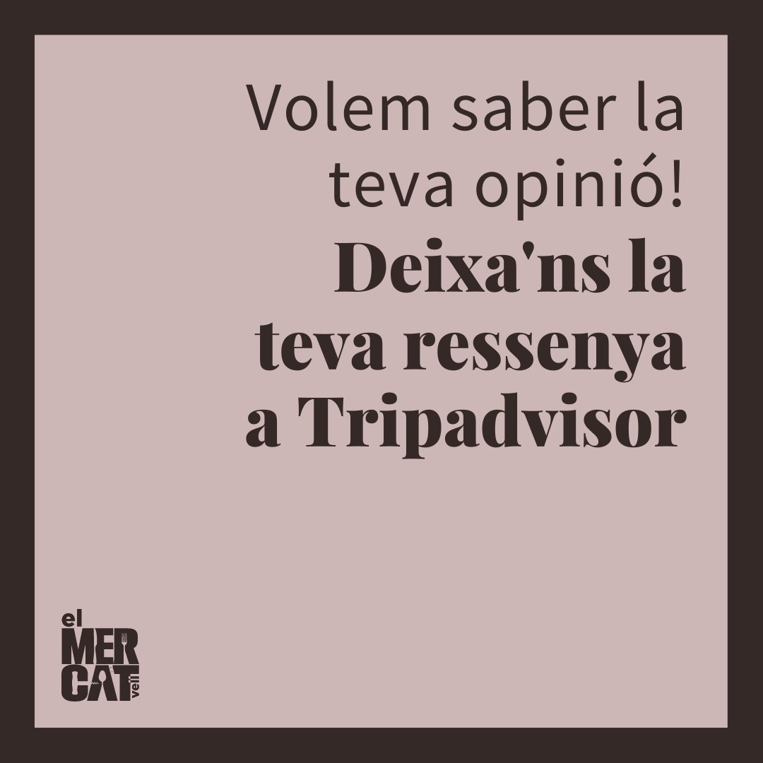 ElMercatVell's tweet photo. Ens pots deixar la teva ressenya o consultar el nostre @Tripadvisor per saber les opinions i els suggeriments! Allà també podràs veure les recomanacions d’altres persones que ens han visitat i quins plats han gaudit més 🤩! 
#tripadvisor #santcugat #elmercatvell #gastronomia https://t.co/nbWXNgnPQZ