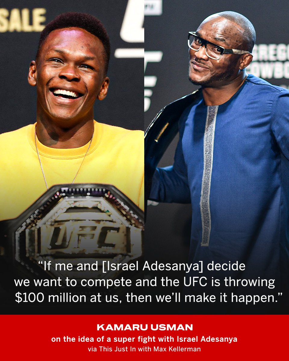 espnmma's tweet photo. Usman would be willing to compete with Adesanya for the right price 💰 

(via @maxkellerman) https://t.co/ljezCBYuxr