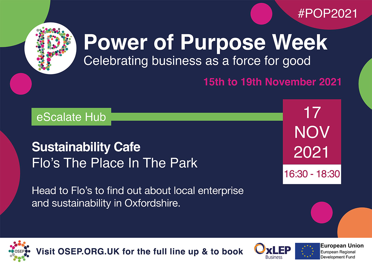 NEW #POP2021 EVENT!
<a href="/flosoxford/">Flo's | The Place in the Park</a> host a 'Sustainability Cafe' on 17th Nov with @Aspireoxford &amp; @CAGOxfordshire.
Find out about local enterprise and sustainability in #Oxfordshire. More info here >> eventbrite.co.uk/e/sustainabili…