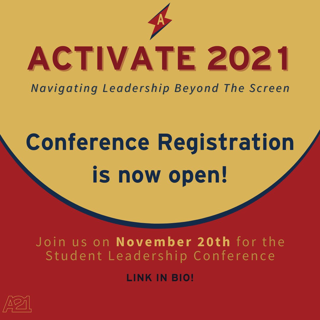 🦹‍♀️RU Leadership is excited to announce our upcoming conference! #Activate 2021🦸‍♂️

⚡️Virtually join us on Saturday, November 20 from 12 - 5:30PM to discover the importance of Social Leadership in the 21st Century + understanding the social change model and leadership development.