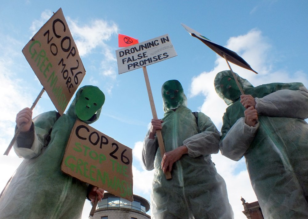 XRShef's tweet photo. Action today in #Sheffield against the constant greenwashing from governments and corporations. We need action not empty promises.

https://t.co/uZJSouEmsM

#ClimateAction #ActNow #Greenwashing #BlahBlahBlah #COP26 https://t.co/ggejxaCNwb