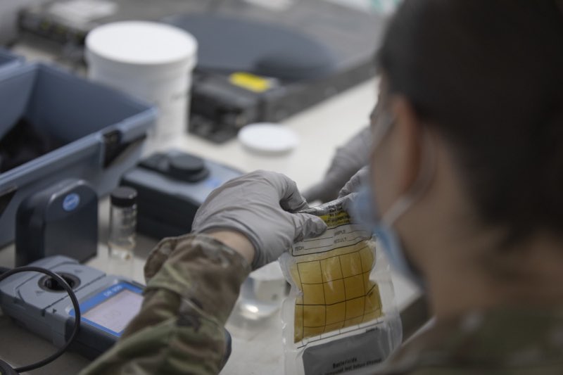 BrigAndyCox's tweet photo. @OPNALLIESWELCOME @TEAMBLISS it is critically important that drinking water is tested for safety. The 227th Medical Detachment Preventive Medicine makes sure that our soldiers and Afghan guests have safe, drinkable water.

@USNorthernCmd, @DHSgov, @StateDept, @USAGforthood, https://t.co/KG1Ohnt9q3