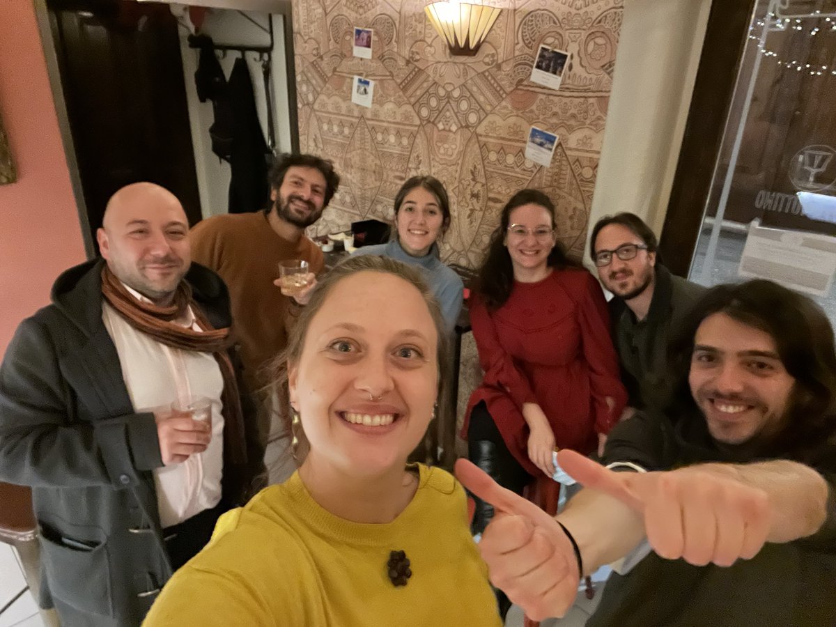 CarloneResearch's tweet photo. A welcome drink to our new PhD candidates @MEdithCasacchia and Emanuele Cocco! Cheers guys🍸🎉 @armando_carlone @ValeriaNori1 @PesciaioliFabio @AriannaSinibal6 https://t.co/5CirKuDXXK