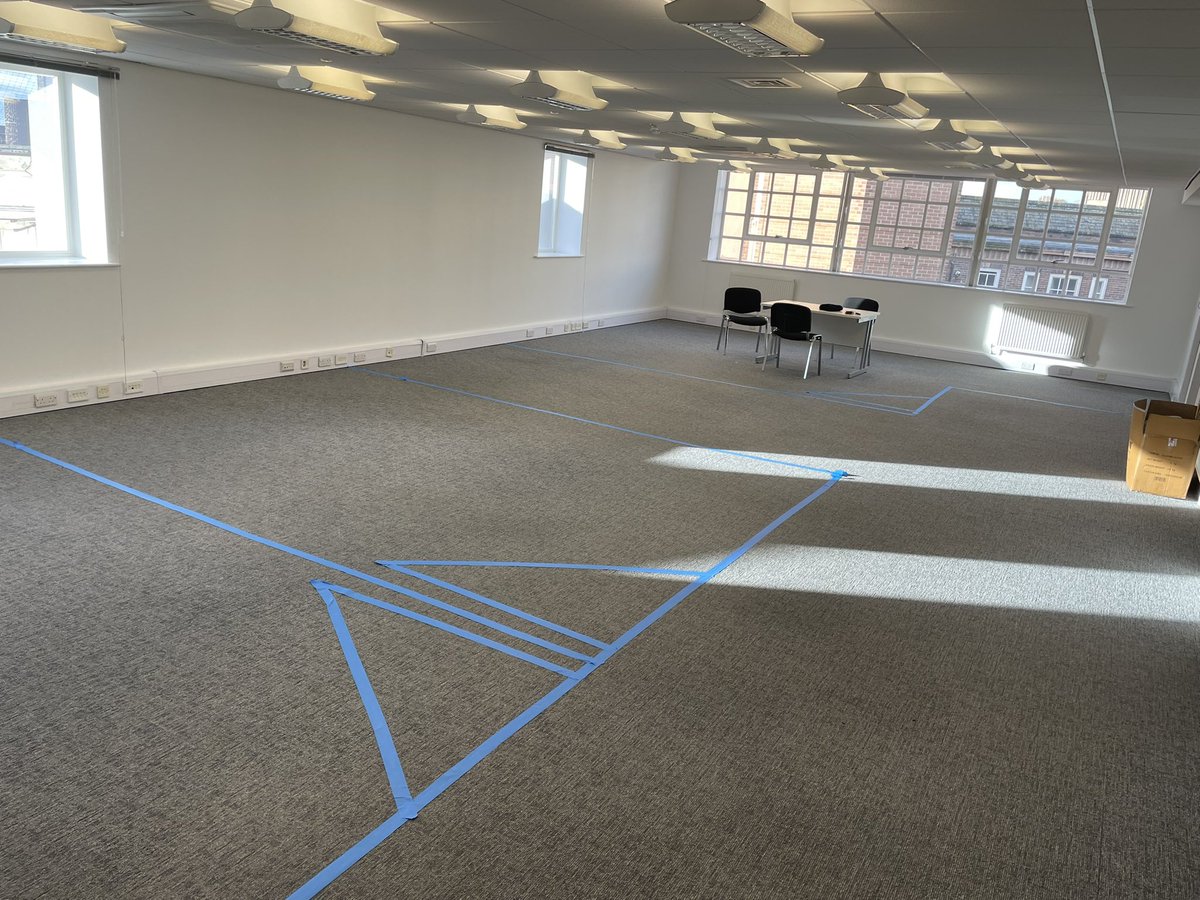Arcadeoffice's tweet photo. New small fit out taped out and ready to go in Chester. #Chester #officedesign https://t.co/eybGarc2DB
