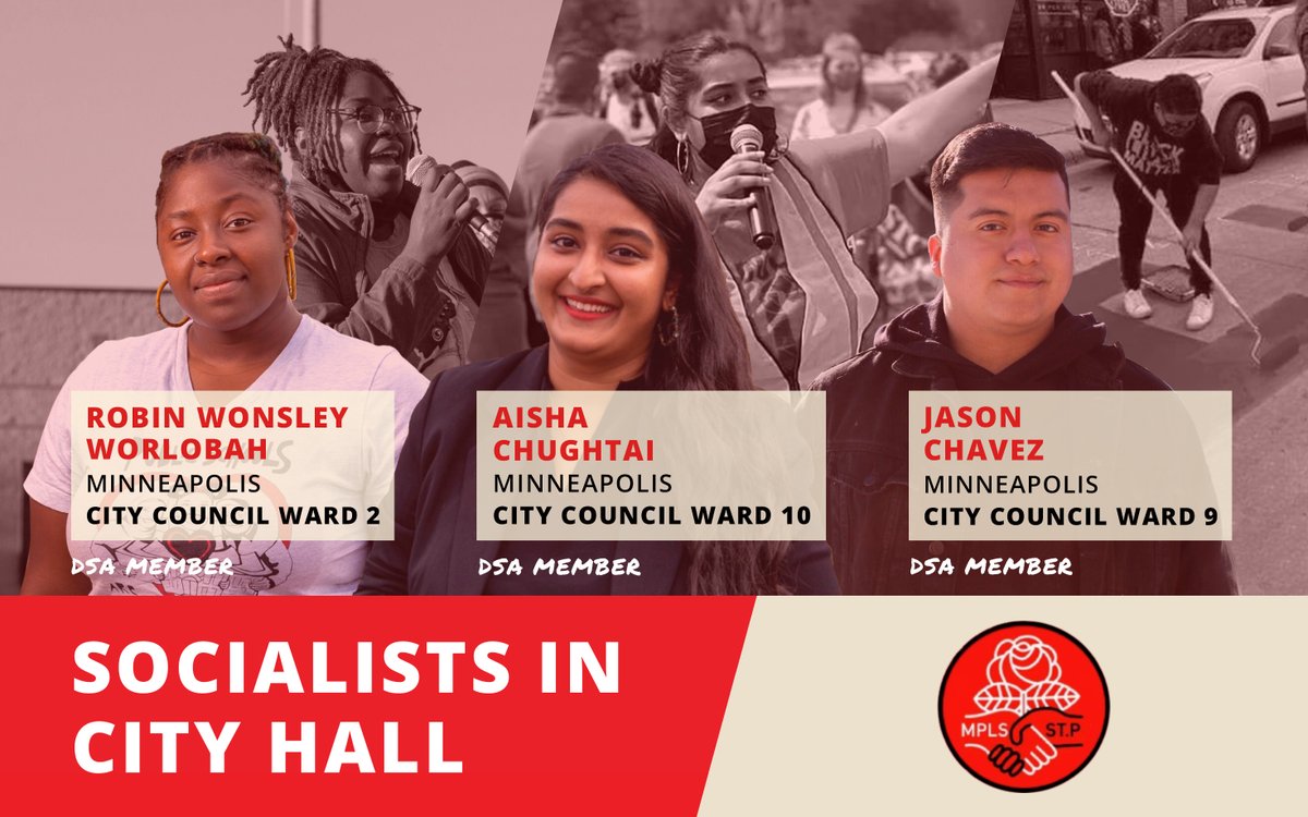 The results are in, every TCDSA endorsed city council candidate has won! Congrats to @robin4mpls, @aishaforward10, and @ChavezForWard9 on their wins as they continue their fight for the working people in City Hall.