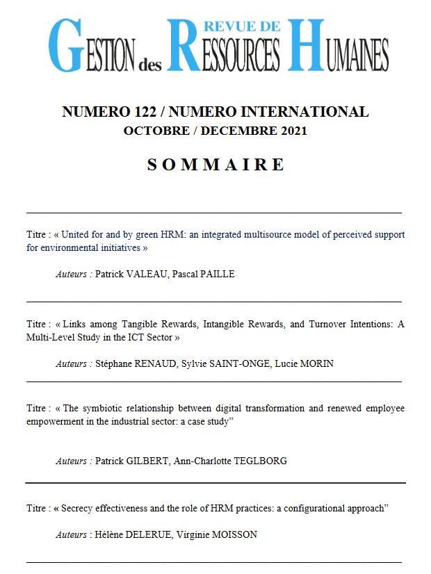 Tres fier d’être le rédacteur en chef d’une telle revue ! Lisez et faites lire la RGRH 😊