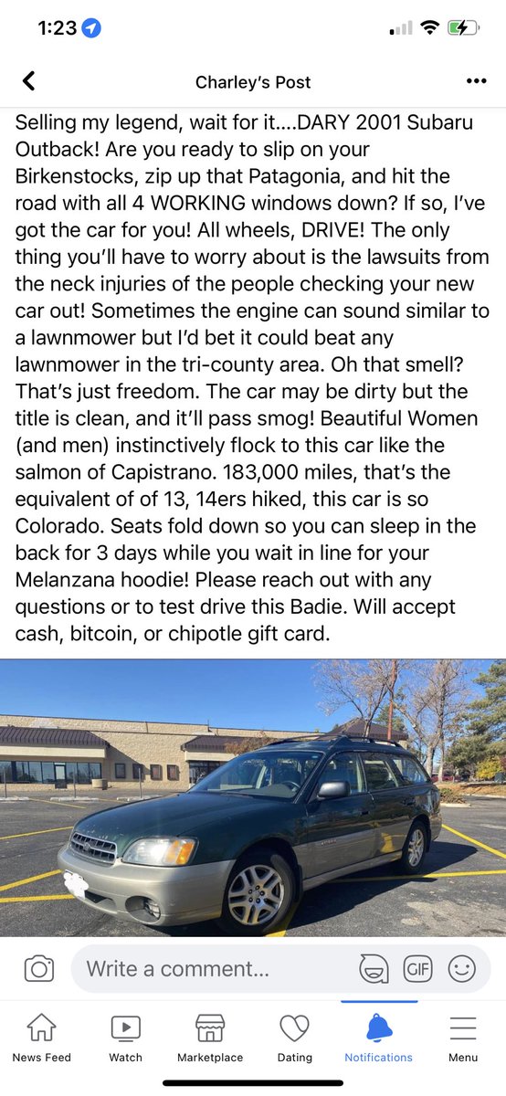 Mr_OutSpoken1's tweet photo. Selling the Subaru if anyone is interested! https://t.co/k9YfDCa1fh