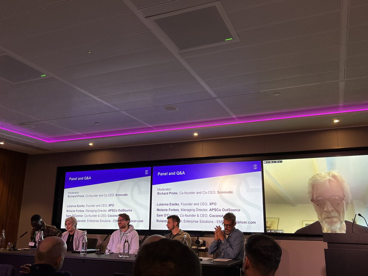 Thank you <a href="/Sonovate/">Sonovate</a> for a cool event at <a href="/LSEplc/">London Stock Exchange</a> on the Future of Work, more flexibility is now the norm. Super panellists looking at recruitment, the freelancer revolution and the tech behind it ⚡️⚡️
