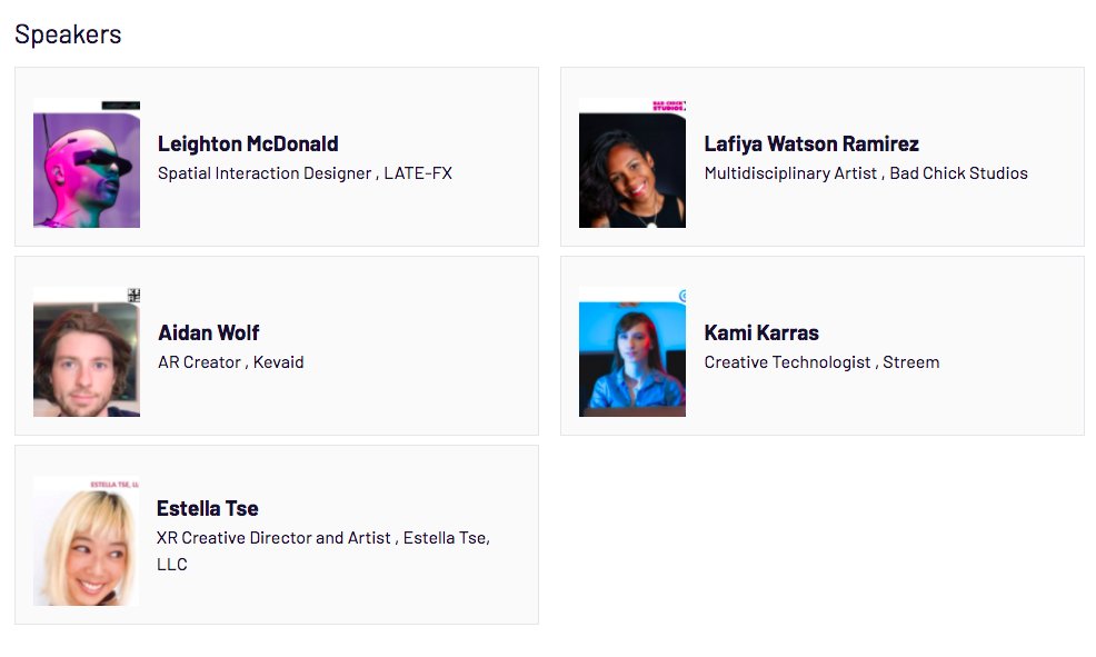 estellatse's tweet photo. #AWE2021! 💫 THE FUTURE OF ART AND CREATION: INTERACTIVE ART AND GAMES IN AR 💥

I'll be speaking with @LATE_FX @badchickstudios @Aidan_Wolf @KamiKarras on Thur Nov 11 @ 9AM. Come by! 😚 https://t.co/KfPq1294Y4 

P.S. Is there an @ARealityEvent conf app to plan our sessions? https://t.co/E4BWQhLpdc