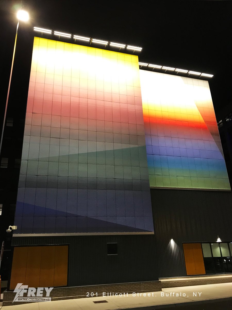 FreyElectric's tweet photo. Public artwork is important to our city and culture.  We recently installed LED lights at the new 201 Ellicott St. Mural.  Check it out! 

#Buffalo | #WNY | #art | #mural | #skilledtrades | https://t.co/VwTAB2yfOg