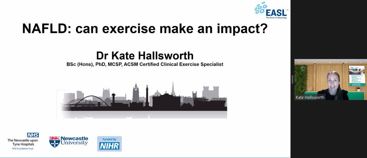 EASLnews's tweet photo. Next presentation during the #EASLwebinar is "Can exercise make an impact?" by @HallsworthKate from @NIHRNewcBRC
Live tweeting from Management of NAFLD โ Integration of different perspectives webinar.
@KathrynJackNHS @liver_dietitian @livernursing
@PalleBager https://t.co/BhgtM7uDMB