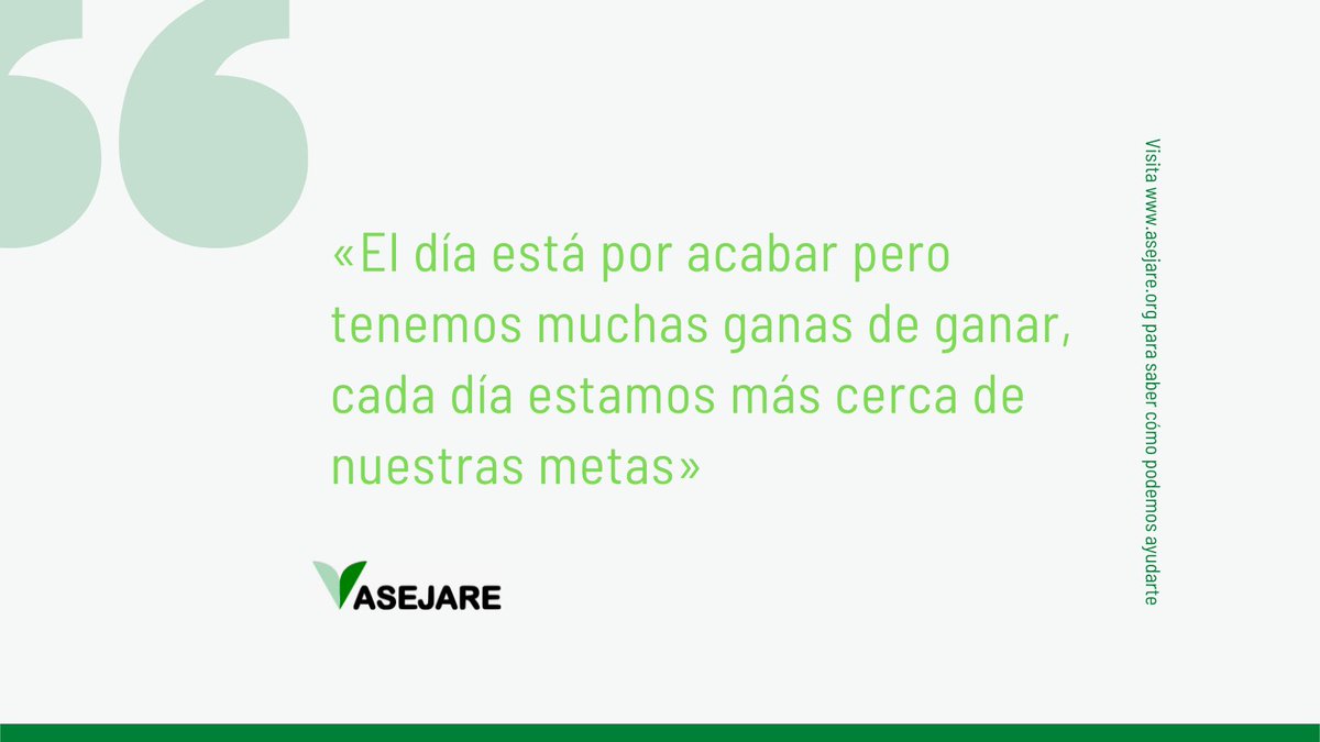 AsejareSegovia's tweet photo. ✅ «El día está por acabar pero tenemos muchas ganas de ganar, cada día estamos más cerca de nuestras metas»

🗣 Confía en #ASEJARE para confiar en ti 👏
📧 ayuda@asejare.org 
📞 635957473

#Ludopatía #TratamientoLudopatía #Adicciones #AdicciónJuegos #AdicciónMóvil #AdicciónTIC https://t.co/ttInM0l5rz