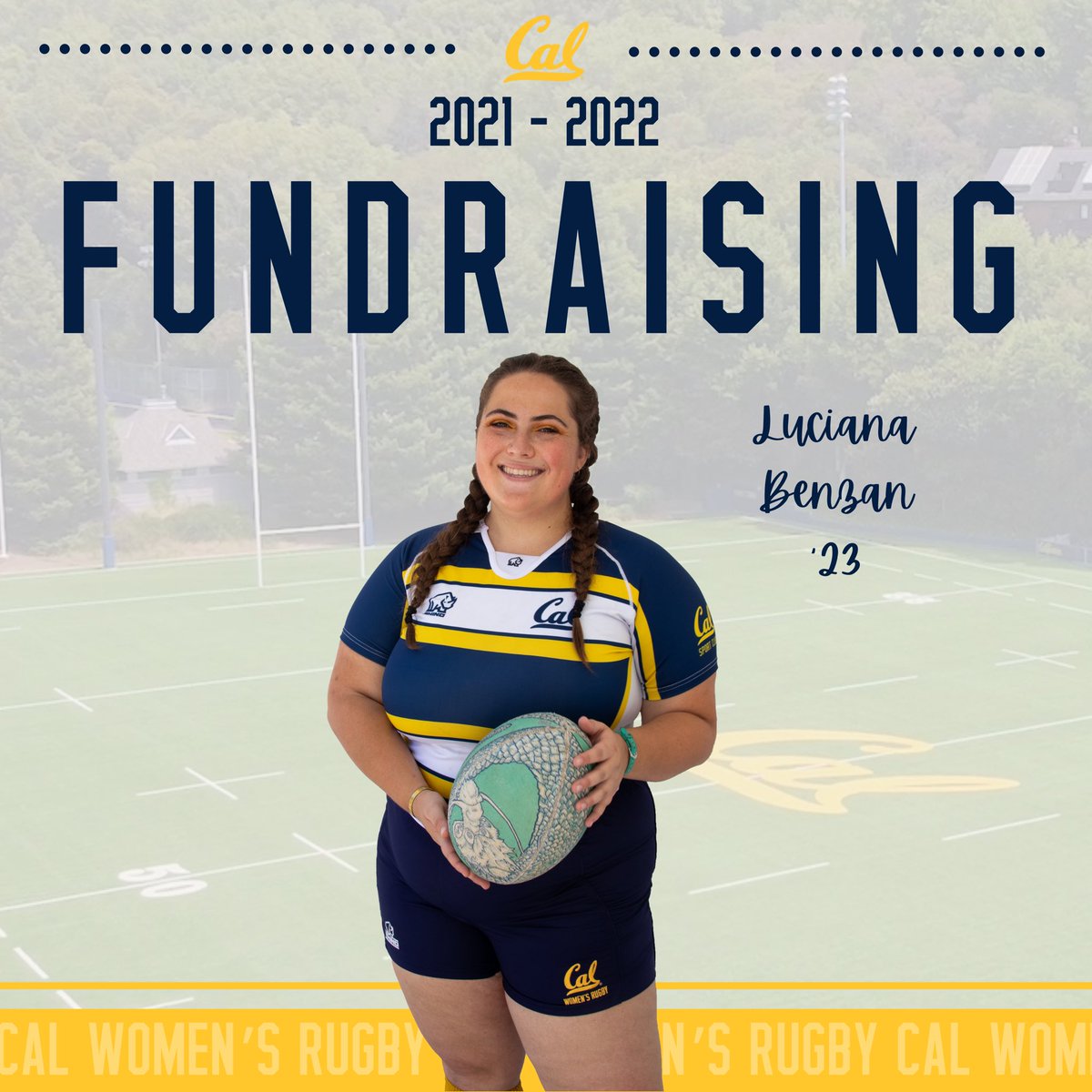 Officer series up next: Luciana! Luciana Benzan (‘23) oversees the Cal Women’s Rugby fundraising endeavors for the 2021-2022 season.  

Luciana is a third year studying political science and Spanish. She has been on the CWR team since fall 2019 and plays prop. #gobears