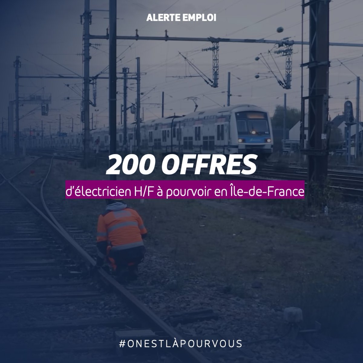 Avec plus de 1 600 chantiers majeurs chaque année et de nombreux projets en Île-de-France, SNCF Réseau  recrute 200 électriciens pour préparer la mobilité du futur 🚄

Pour en apprendre plus sur ces métiers et découvrir les offres ➡️ plmpl.fr/c/F2Ndm
 #OnEstLàPourVous