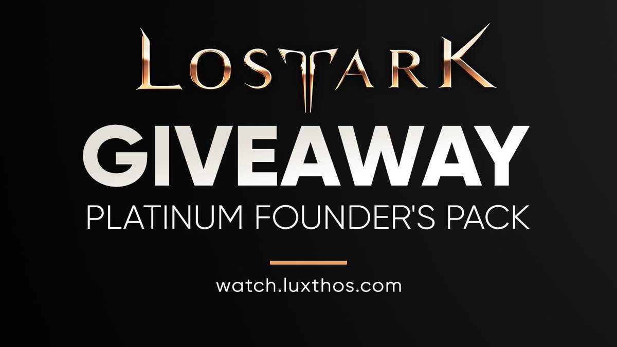 To celebrate the Official Launch of #LostArk Closed Beta, I'm giving away a Platinum Founder's Pack!

Join here: playr.gg/Luxthos/lostark

Like this Tweet and let me know in the description what Class you're the most excited to try!

The giveaway ends on 11/11 - Good luck!