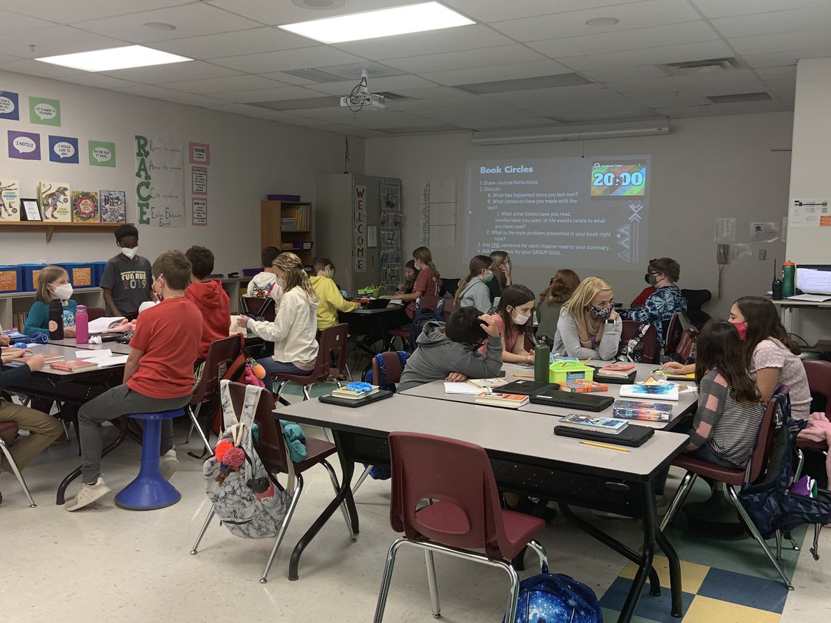 McNairMiddleSch's tweet image. We wish these pictures had audio!  Our Mustangs were sharing what they noticed, making connections and writing collaborative summaries about their reading.  #mustangsrun #builtdifferent #collaborativediscussion #engaged