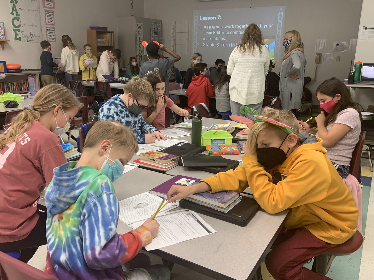 McNairMiddleSch's tweet image. We wish these pictures had audio!  Our Mustangs were sharing what they noticed, making connections and writing collaborative summaries about their reading.  #mustangsrun #builtdifferent #collaborativediscussion #engaged