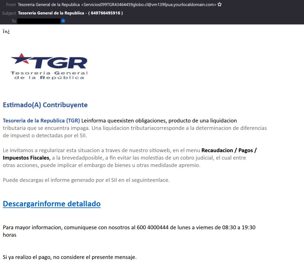 1ZRR4H's tweet photo. Nueva oleada de spam con el troyano bancario #Mekotio dirigido a Chile 🇨🇱, suplantando a @tgrchile y con un nuevo flujo de infección.

Análisis de @joy_dragon para @FINSIN_CL 💪

[+] https://t.co/QswOKiR8Np

Sandbox: https://t.co/Prz4fl7EZU https://t.co/DwuM73RClg