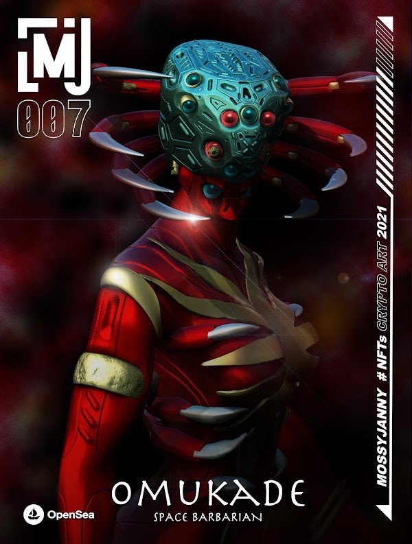 May​ I​ introduce​ Omukade, name​ after​ a Japanese mythological beasts. It is shaped like a centipede as big as a mountain. It lives in the mountains near Lake Biwa.
.
Space​ Barbarian​ 1/1​ project
.
On​ Opensea​:
opensea.io/collection/mos…
.
#NFT​ #nftcommunity​ #nftcollector