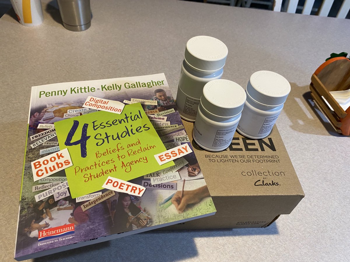 cvb72's tweet photo. ⁦@pennykittle⁩ ⁦@KellyGToGo⁩   Came home from school to find deliveries of drugs, shoes, and a book!  #4EssentialStudies #studentagency #lifelonglearner https://t.co/wIbdbfyoPW