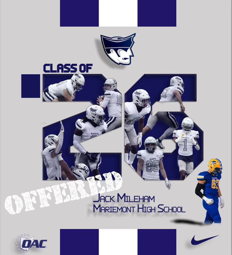 After a great conversation w/ <a href="/CoachWaddle/">Andy Waddle</a> and visit, I am honored to receive an offer from <a href="/Marietta_FB/">Marietta College Football</a>!!Thank you!! <a href="/CoachWShafer/">Wolf Shafer</a> #GoPios