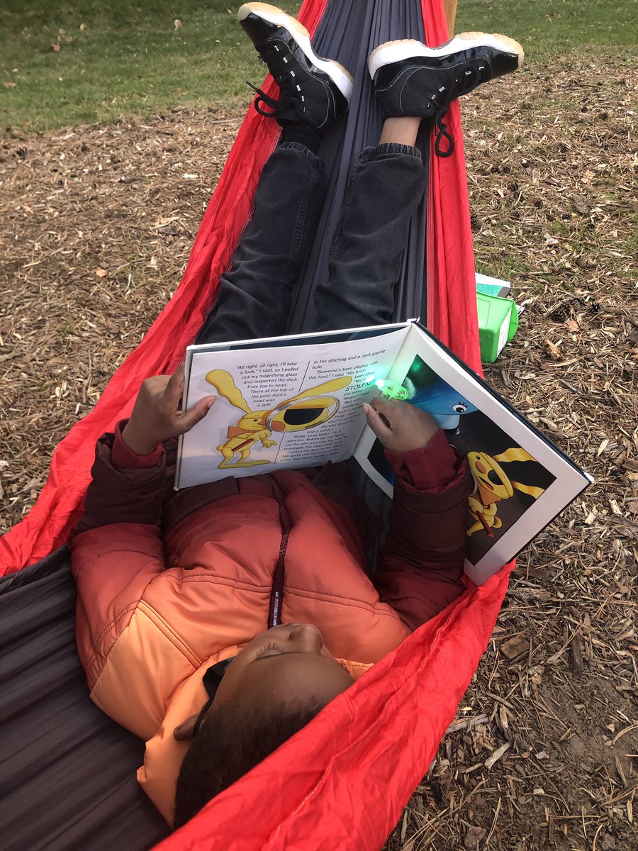 heyerlearning's tweet photo. #WildernessWednesday 
Finger flashlight reading in the #Hammock Forest. #LiteracyOutdoors #Read #OutdoorLearning #TeachOutdoors https://t.co/kJDMt8Inej