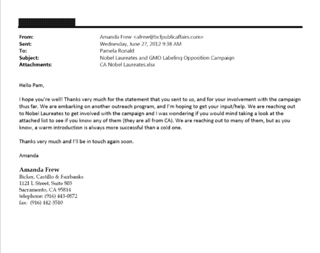 industrydocs's tweet image. #fromthearchives - 2012 email comms btwn university and BCF Public Affairs firm re: #GMO labelling CA #Prop37.  Comprehensive look at the 'No' effort:  academic partnerships, editorials, media &amp;amp; outreach efforts to Nobel Laureates     industrydocuments.ucsf.edu/chemical/docs/…