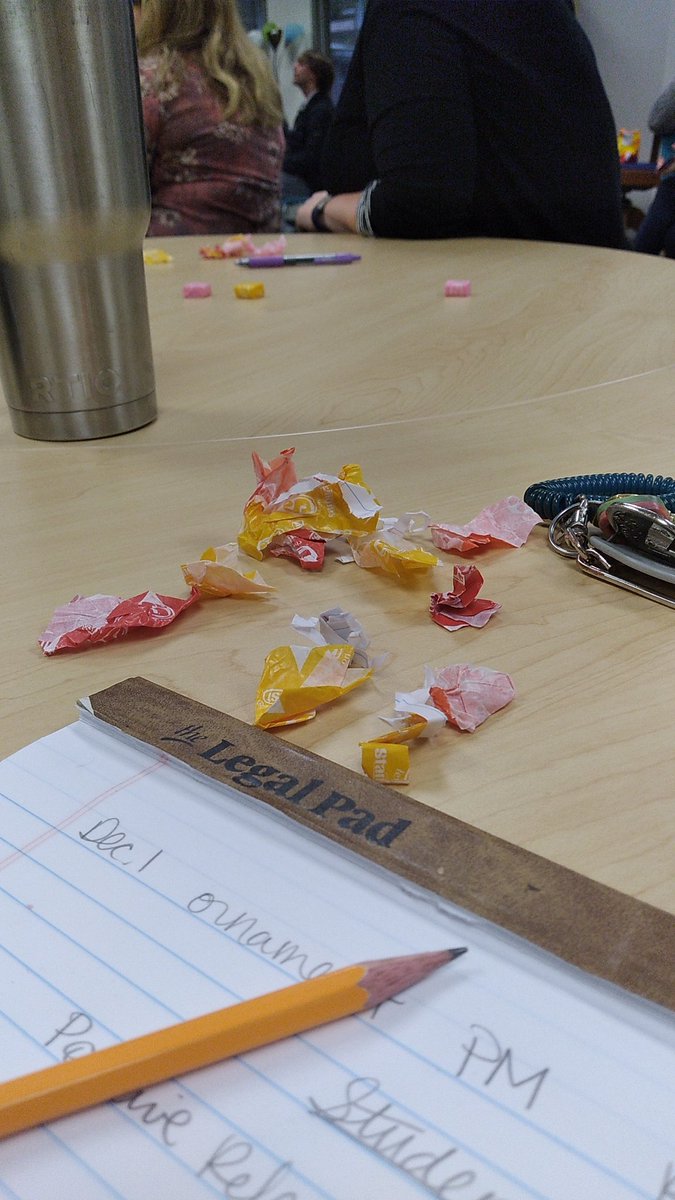 I ate the Starburst which were part of the faculty meeting presentation.  Oops! @WWJH_MrWilliams