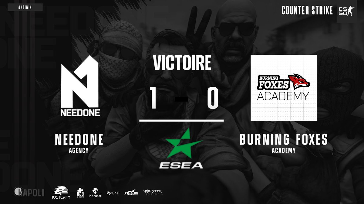 NeedONE_ND1's tweet image. #Results 

Our #TeamCSGO win the fifth match by forfeit against @BurningFoxesGG #Academy 🇩🇪 @ESEA open 
 
We are currently in 1-4, so it’s not over we believe in you and we’re behind you, go guys 💪

GGWp @BurningFoxesGG #Academy 🇩🇪 and GL for the rest of the competition 👊