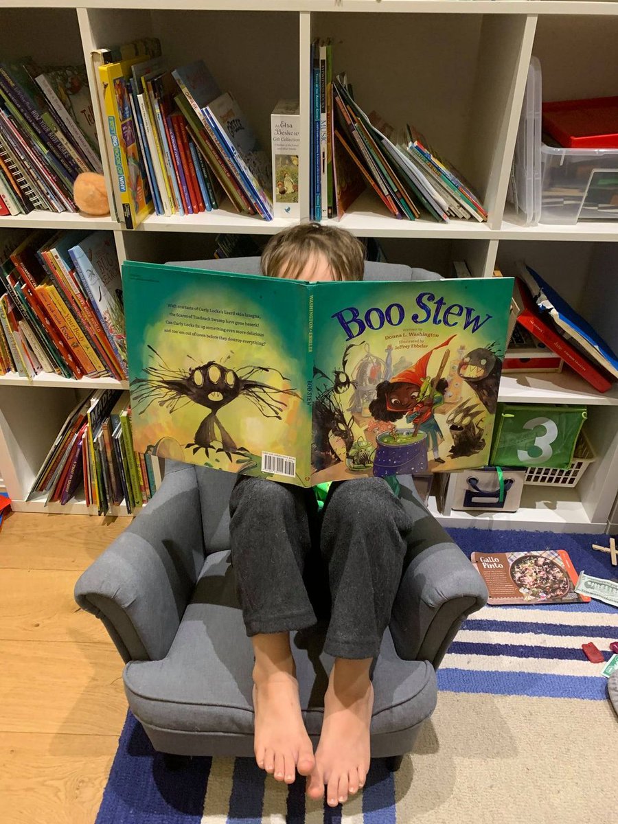 dlwstoryteller's tweet photo. From a friend -

My 6-3/4 year old great nephew loves his copy of "Boo Stew". He just sent me this photo and said, "Aunt Barbara, I LOVE this book! Love it. Thanks for sending it to me." #BooStew https://t.co/5VyOCJOyb7