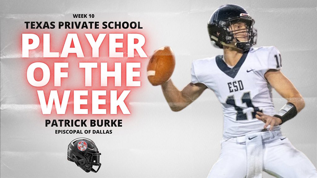 TXPrivateFBGuy's tweet photo. TXPSFB Week 10 Offensive Player of the Week!

2023 @ESDFootball_ QB Patrick Burke

29/45 for 392 yards and 5 TDs
15 Carries for 116 yards vs. Dallas St. Mark’s

@patrick_burke23 
@RWilliamsESD 
@CoachSwinford 
@ESDCoachEaton https://t.co/rTV8JuOgDg