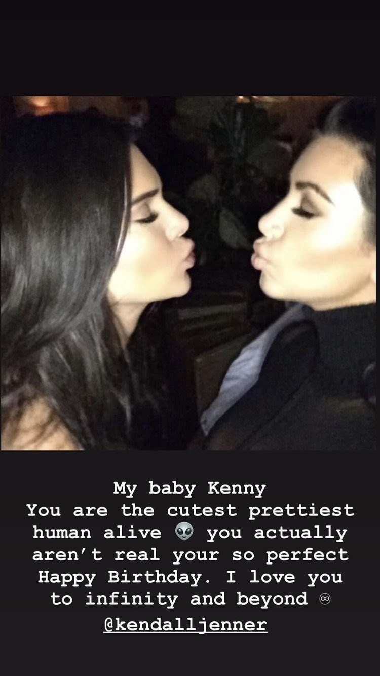 Kim Kardashian wishing a happy birthday to Kendall on her Instagram story! 