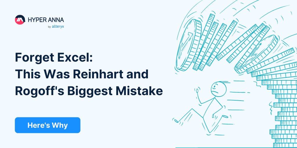 hyperanna_AI's tweet image. “I think you made an Excel error.” 😰  bit.ly/3mDX5yF

A trip down memory lane, when we learned a famous 2010 academic paper, relied on by political big-hitters to bolster arguments for austerity cuts, contained significant errors.

#HyperAnnaAI #HyperAnnaByAlteryx