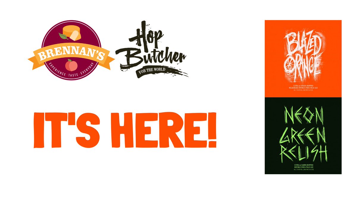BrennansMarket's tweet photo. Come and get your @HopButcher! Freshly brewed and just arrived!
#BlazedOrange #NeonGreenRelish #DeerSeason #HuntingSeason #HopButcherForTheWorld #ChicagoBeer #ChicagoHaze #HopButcherWisconsin #HopButcherMadison #HopButcherDaneCounty #HazyIPA #NewEnglandIPA #beerstagram #instabeer https://t.co/NmfZlPPVsj
