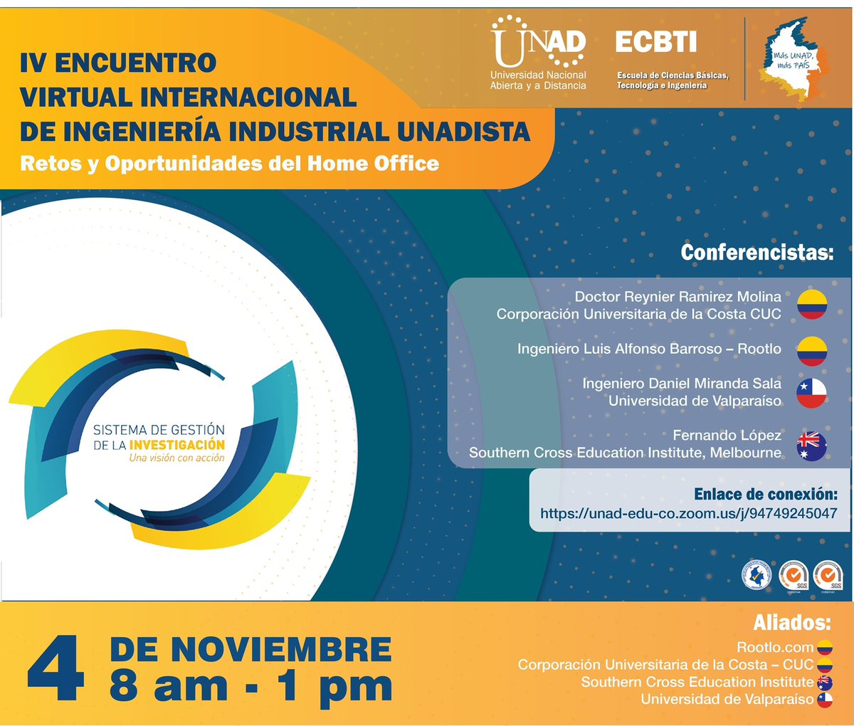 Gracias a la <a href="/UniversidadUNAD/">Universidad UNAD</a> por invítame cómo ponente en este gran evento acerca de los retos y oportunidades del home office. 

Descubre las últimas tendencias del trabajo remoto y como los nuevos profesionales debemos adaptarnos a este modelo.

#remotework